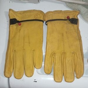Classic Yellow Leather Gloves for Men